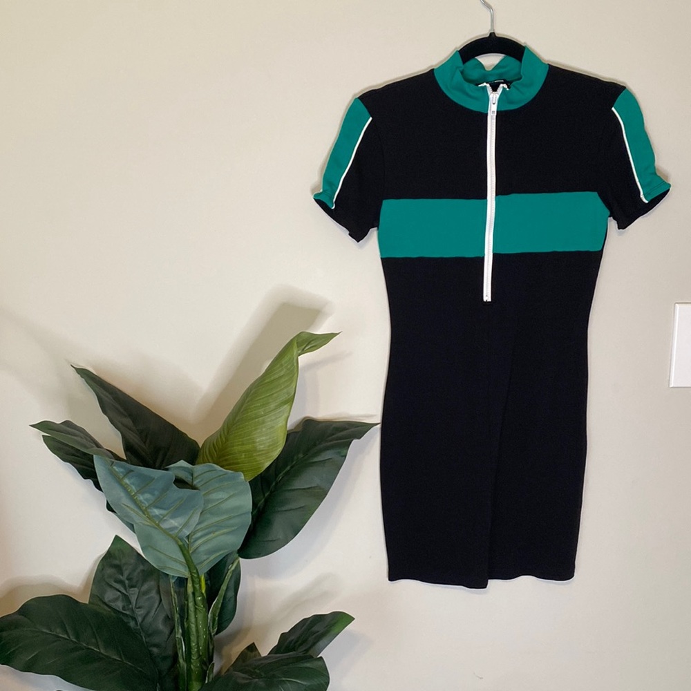 Fashion Nova Dress, Size Small, Black & Green